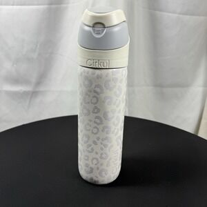 Cirkul, 26 oz, StrawSip Flip Water Bottle, Stainless Double Wall, Luxe Leopard